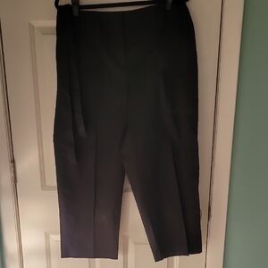 Rafaella Black Ankle Cropped Pants with Wide Waistband